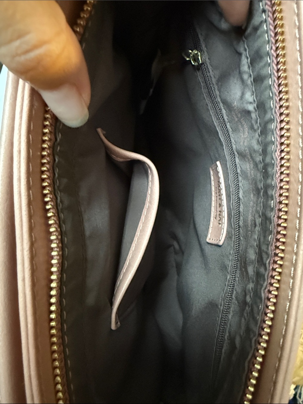 Matt & Nat Pale Pink Structured Vegan Leather Crossbody - Picture 4 of 5